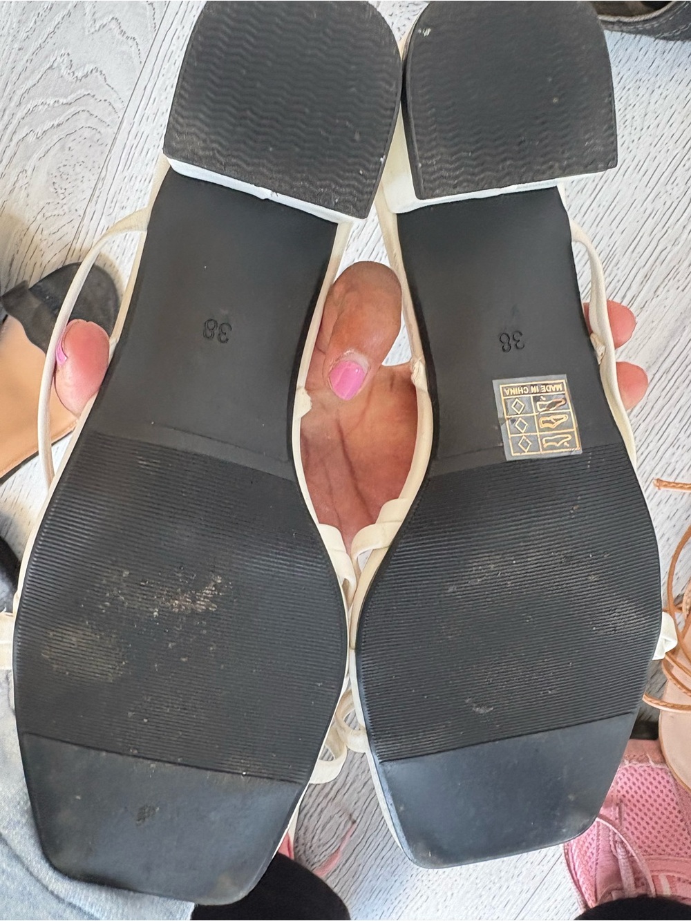Women’s White Strappy Flat Sandals